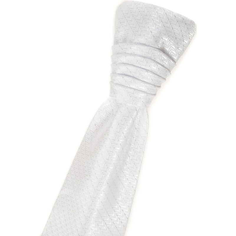 Avantgard Französische weiße Krawatte glänzende Streifen