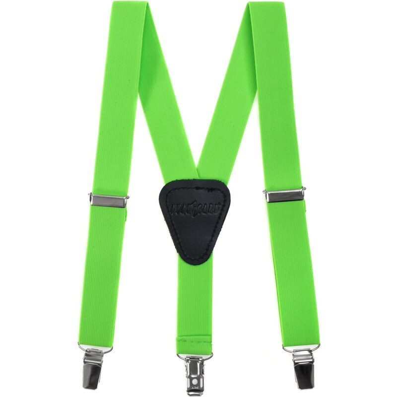 Avantgard Grüne, neonfarbene Hosenträger für Jungen mit Leder und Clips