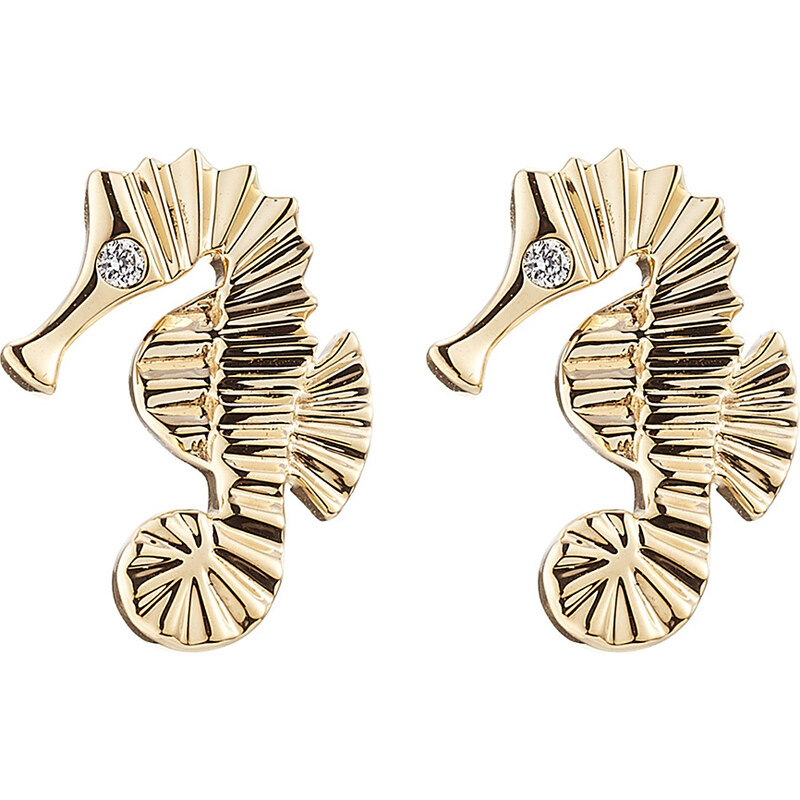 Sophie Bille Brahe 18-Karat Gold Seahorse Earrings