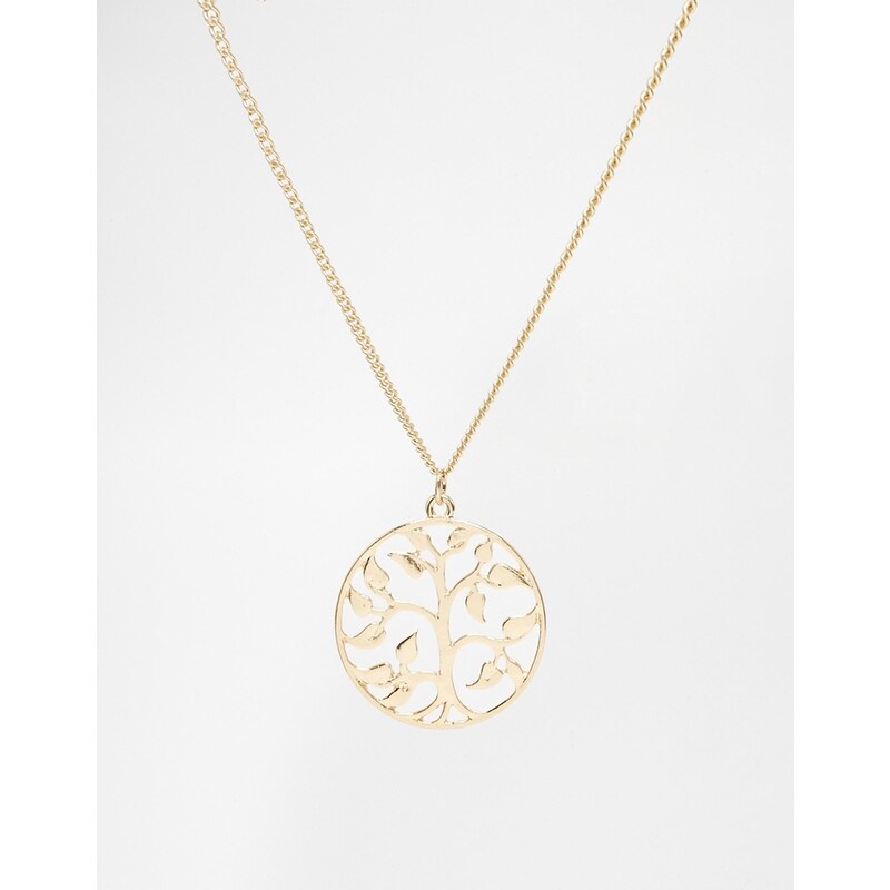ASOS - Tree of Life - Lange Halskette mit goldenem Anhänger - Gold