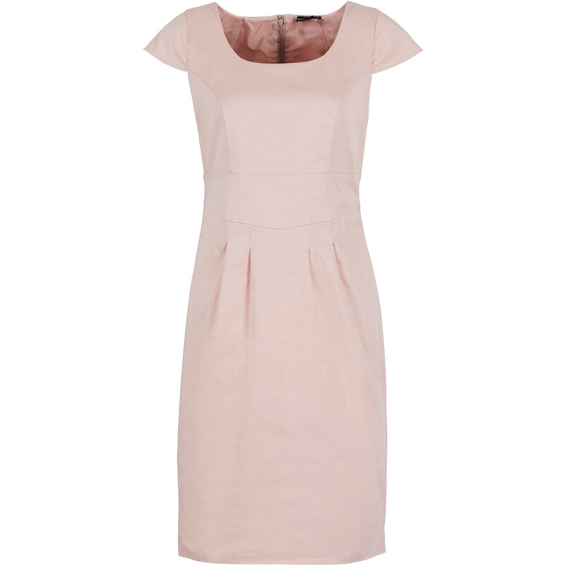 BODYFLIRT Kleid/Sommerkleid kurzer Arm figurbetont in rosa von bonprix