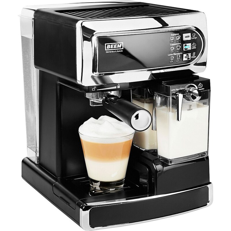BEEM Siebträger Kaffee- Espressomaschine I-Joy Café & Latte, 15bar, schwarz/chrom