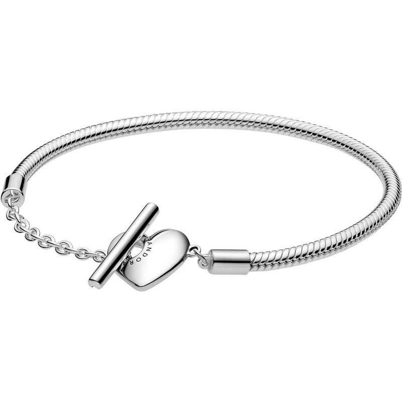 Pandora Silber-Armband für Damen Moments Herz T-Bar 599285C00-17, 17 cm