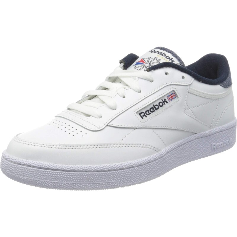 Reebok Herren Club C 85 Sneaker, White/Vector Navy/White, 35 EU