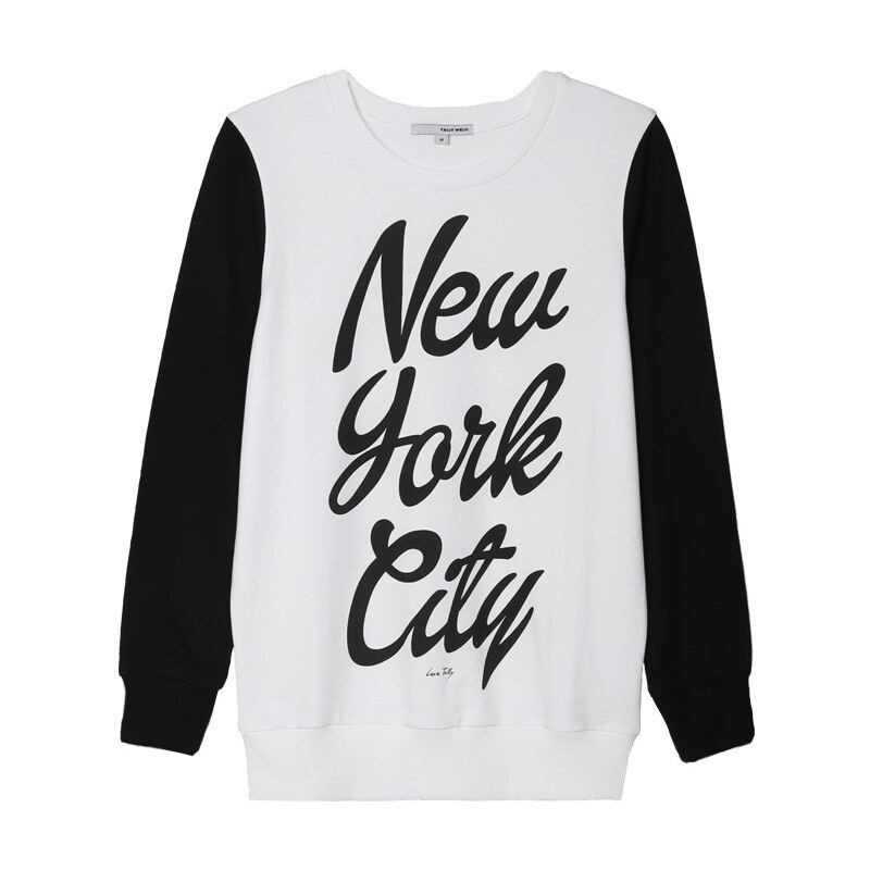 Tally Weijl Schwarz-weißes Sweatshirt mit "NYC"-Print