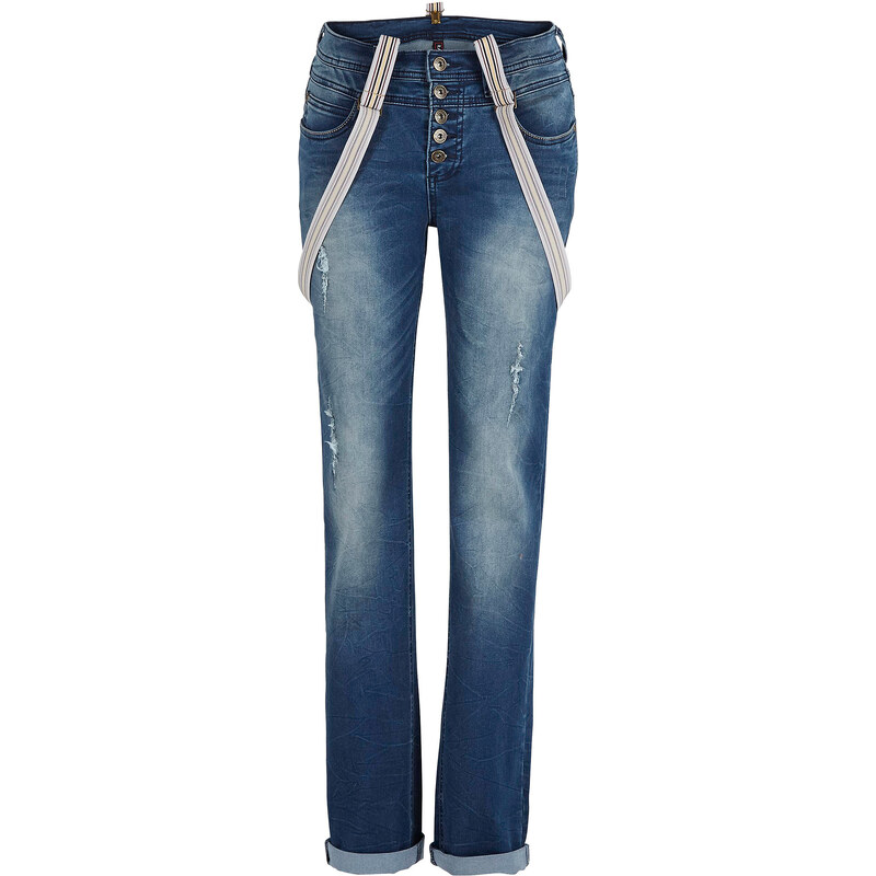 RAINBOW Jeans mit Hosenträgern in blau für Damen von bonprix