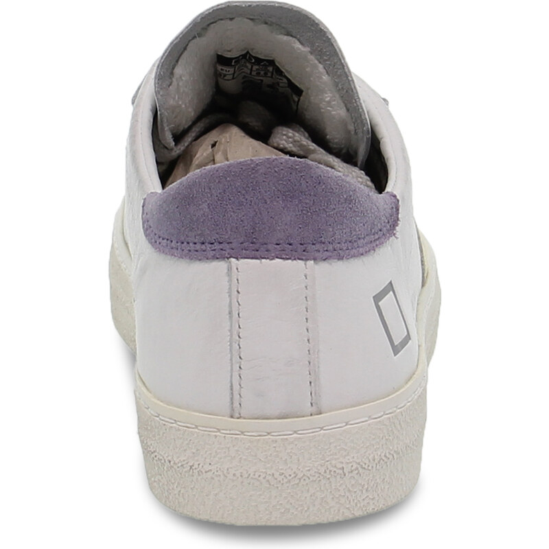 Sneaker D.A.T.E. HILL LOW VINTAGE CALF WHITE-LAVANDE aus Leder Weiß