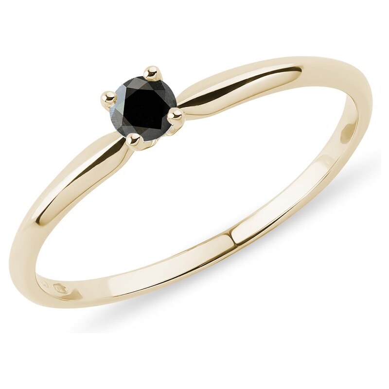 Verlobungsring mit schwarzem Diamanten in Gelbgold KLENOTA K0300053