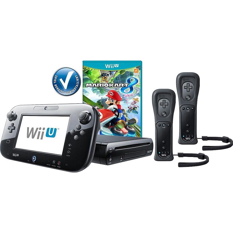 Wii U Premium Pack + Mario Kart 8 vorinstalliert + 2 Controller mit 3 Jahren Garantie*