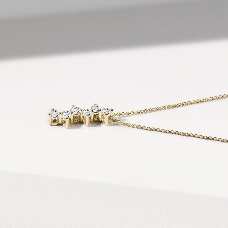Halskette mit Diamant aus 14kt Gelbgold KLENOTA K0721013