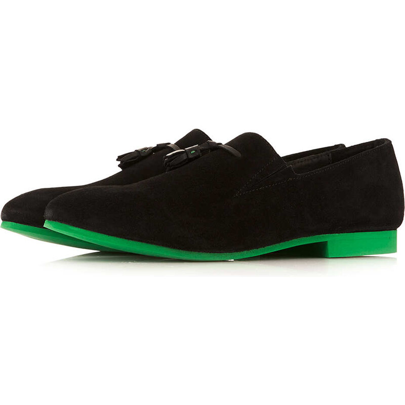 Topman Mens House Of Hounds Black Suede Tassle Loafers