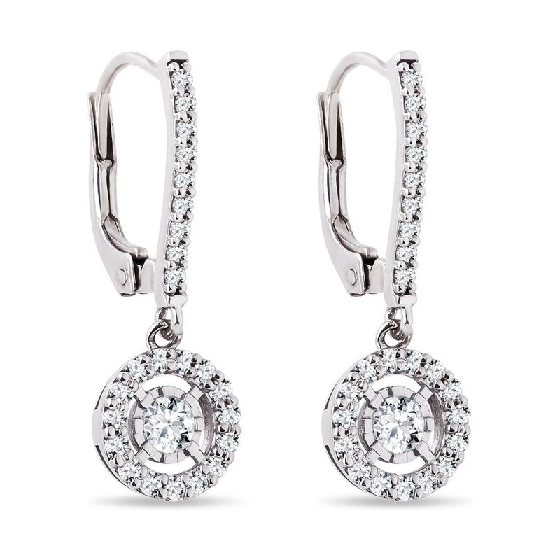 Luxuriöses Set aus Diamant-Ohrringen und Halskette aus Weißgold KLENOTA S0544012