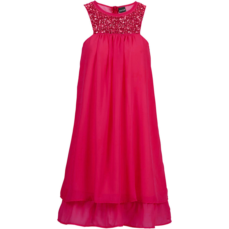 BODYFLIRT Chiffon-Kleid in pink von bonprix