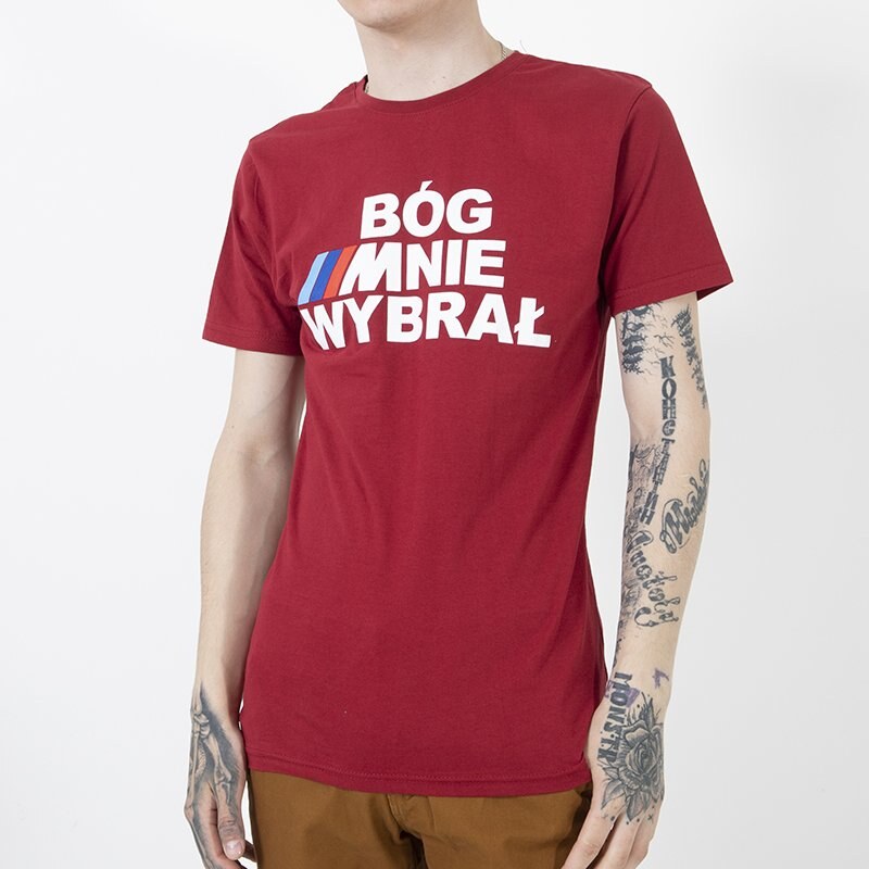 marka niezdefiniowana Rotes Baumwoll-T-Shirt für Herren mit Aufdruck - Kleidung - rot