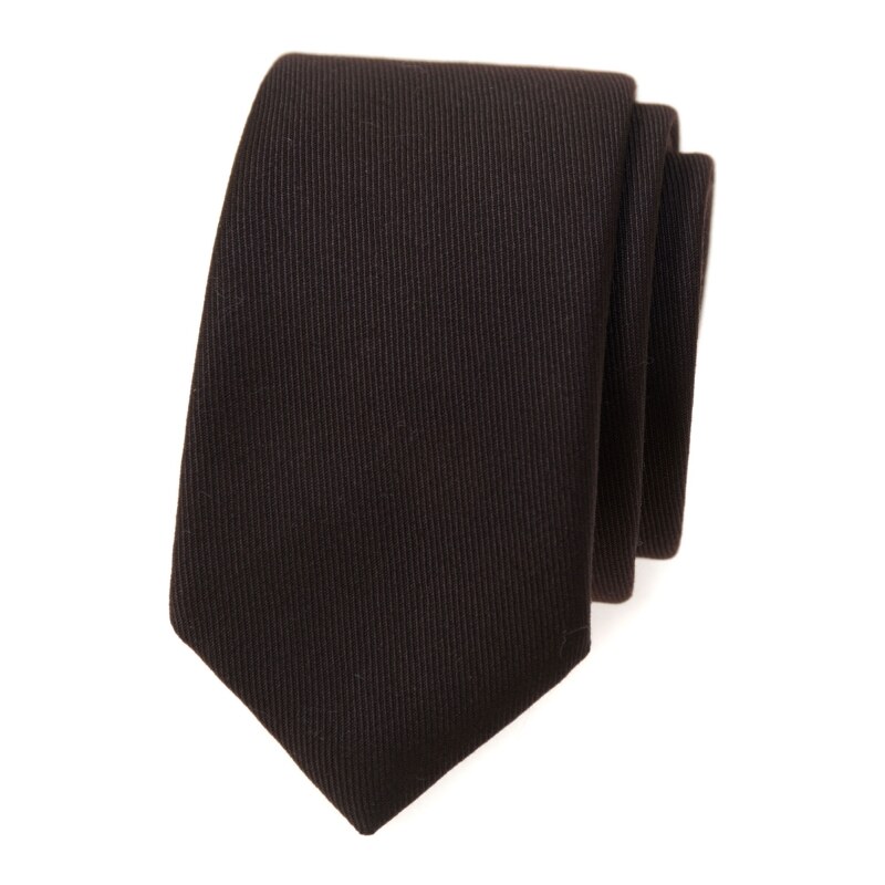 Avantgard Dunkelbraune schmale Krawatte