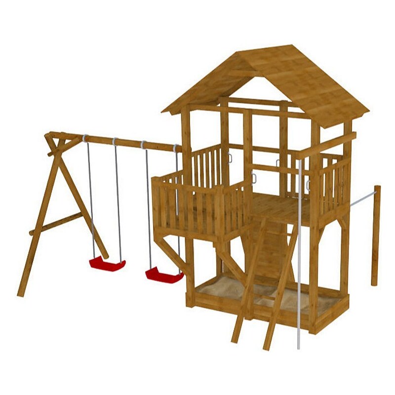 Dein Spielplatz Spielturm aus Holz mit Doppelschaukel »Pirate & Princess 11«