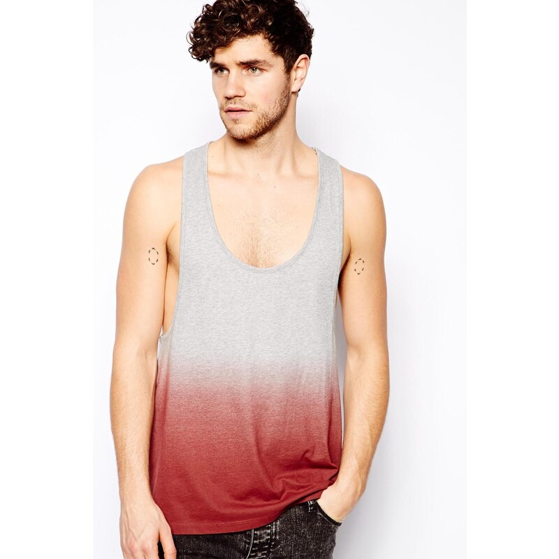 ASOS Vest With Dip Dye And Extreme Racer Back