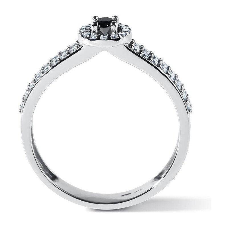 Weißgold-Ring mit schwarzem Diamant KLENOTA K0488022