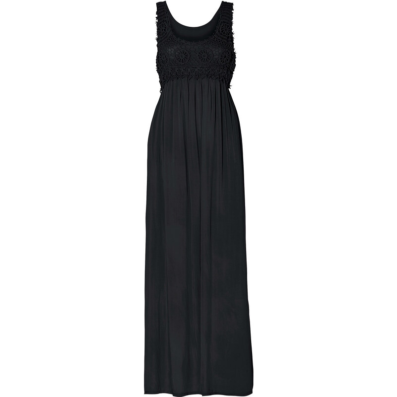 RAINBOW Maxi-Kleid ohne Ärmel in schwarz (Rundhals) von bonprix