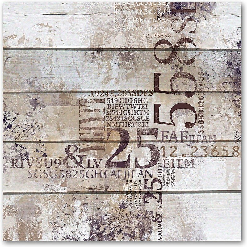 Holzbild »Abstrakt - Zahlen«, 50x50cm