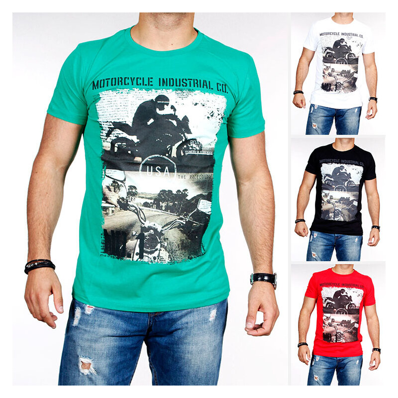 Lesara Herren-T-Shirt mit Biker-Print - Rot - L