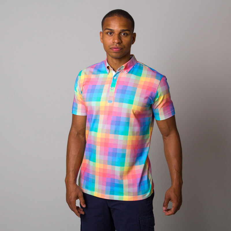 Herren klassisch Polo T-Shirt Willsoor 8098 mit farbe würfel