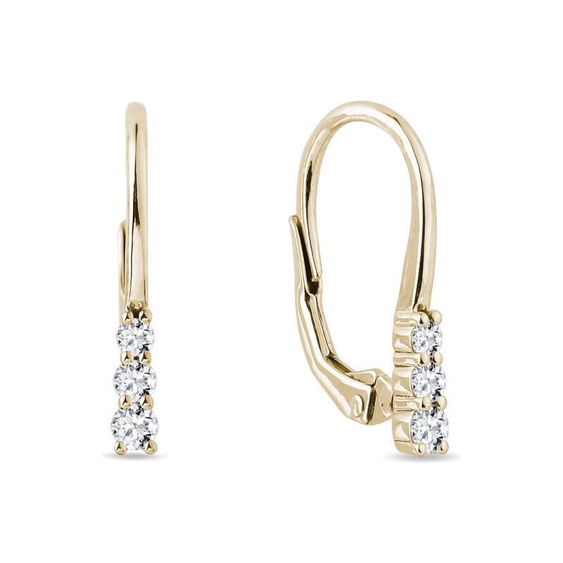 Gelbgold-Ohrringe mit strahlenden Diamanten KLENOTA K0287013