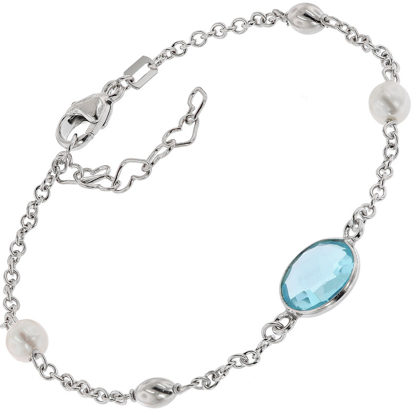 trendor Damen-Armband 925 Silber mit Quarz, Oliven und Perlen 51340