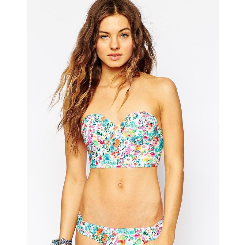 Raisins Beachy Bustier Bikinioberteil mit Blumen - Mehrfarbig
