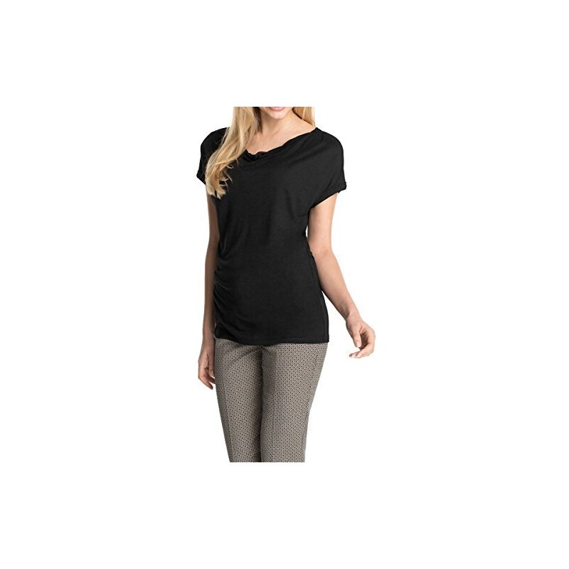 ESPRIT Collection Damen T-Shirt mit Wasserfallausschnitt 995EO1K902