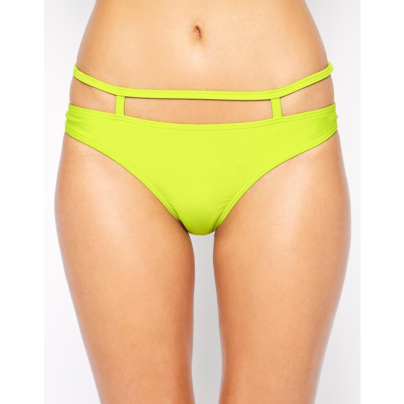 ASOS - Bikinihose mit Riemendesign - Chartreuse Grün