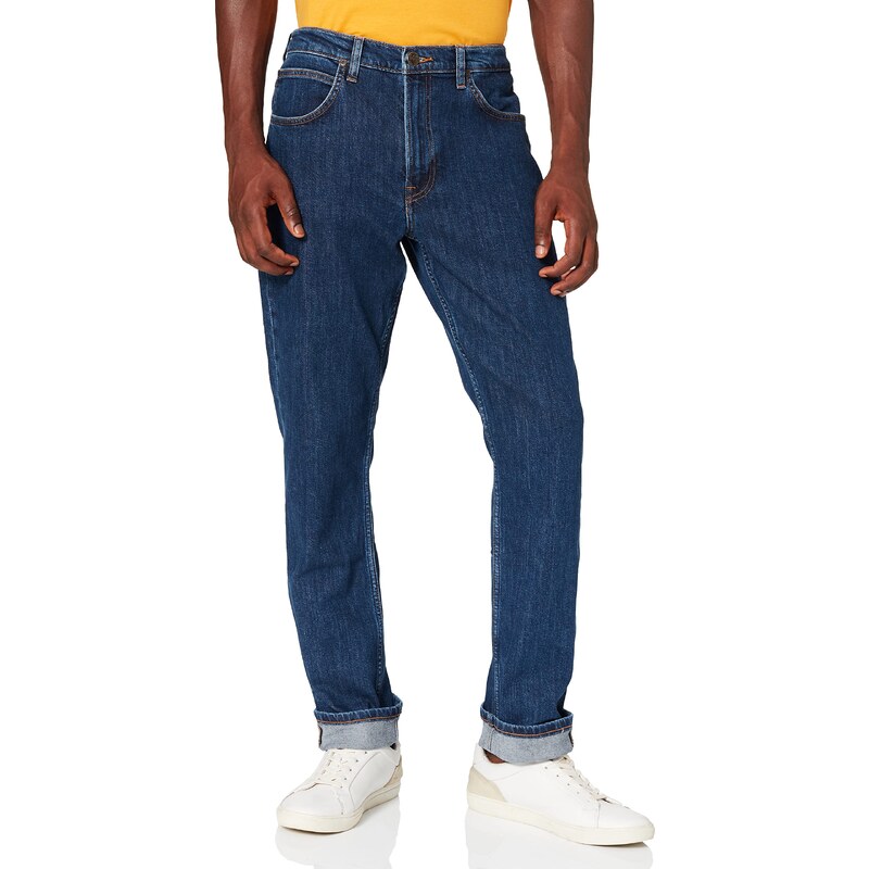 Lee Brooklyn Straight Herren Jeans, Dark Stonewash, 32W / 30L