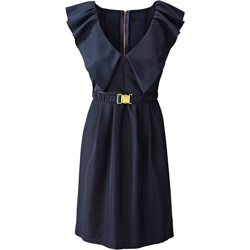 BODYFLIRT Kleid/Sommerkleid ohne Ärmel figurumspielend in blau (V-Ausschnitt) von bonprix