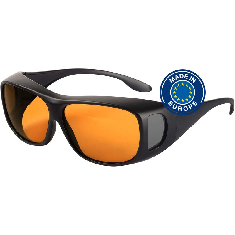 ImproVision Blaulichtfilter – Überbrille – Fit-Over-Brille, Blue Blocker  mit Kantenfilter 511, UV-Schutz, Blendschutz, kontraststeigernde  Unisex-Lichtschutzbrille IV PROSHIELD 