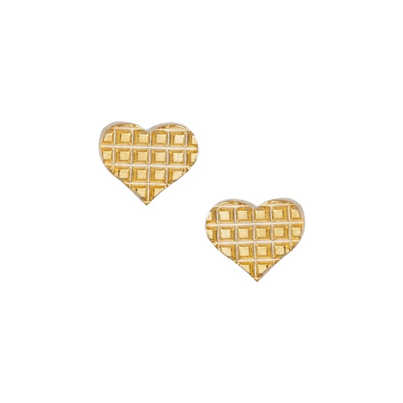 Gogo Philip Etched Heart Studs