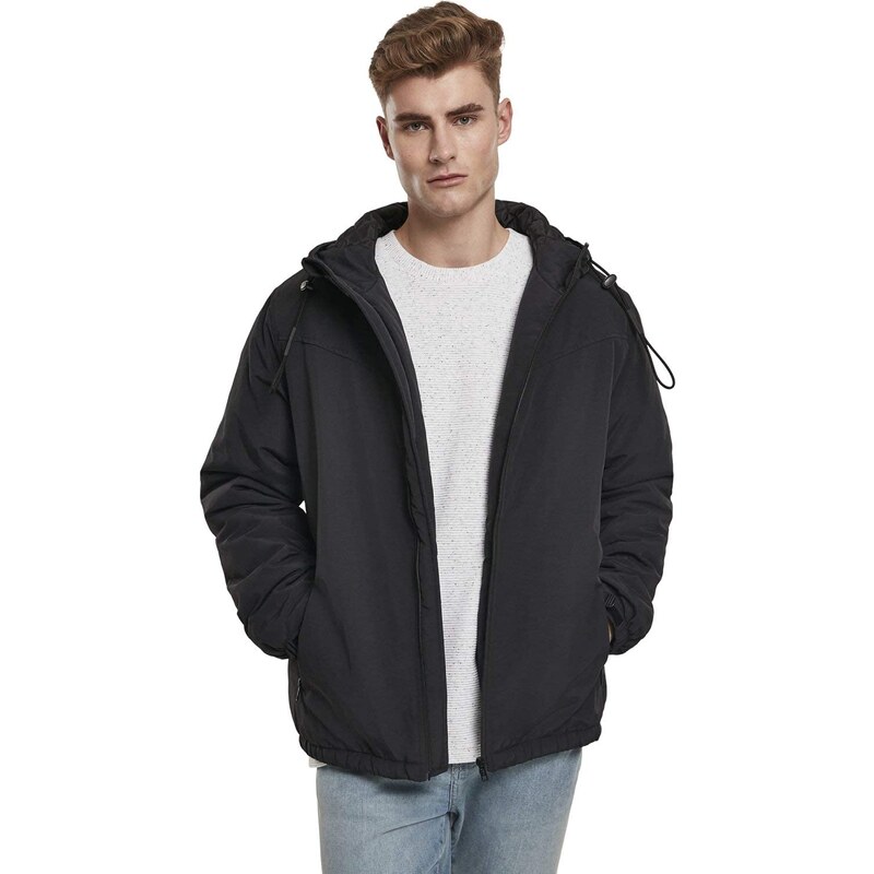 Urban Classics Herren Hooded Easy Jacket Jacke, Schwarz (Black 00007), Small (Herstellergröße: S)