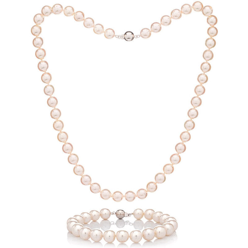 Buka Jewelry Akoya 8 AAA+ Perlen Armband und Halskette Set