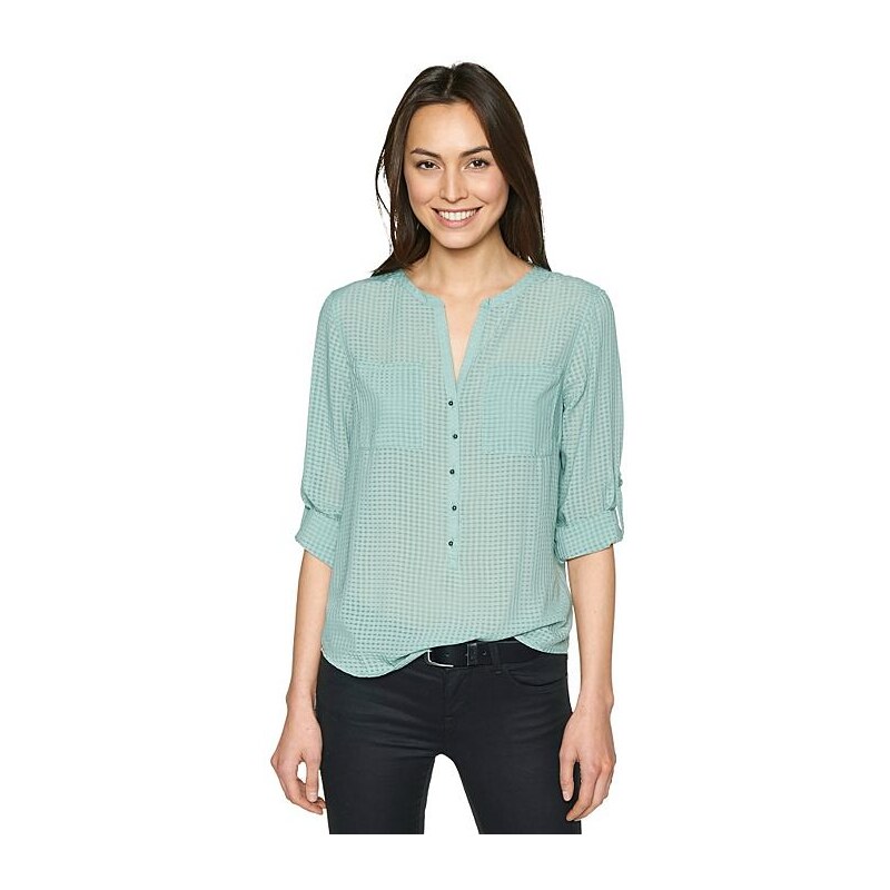 TOM TAILOR Bluse »trendy check blouse«, cullet green
