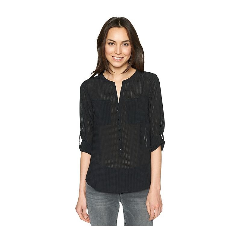 TOM TAILOR Bluse »trendy check blouse«, black