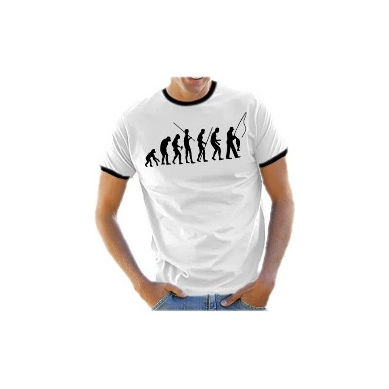 Coole-Fun-T-Shirts Herren T-Shirt Angeln - Fischen evolution - Angler RINGER