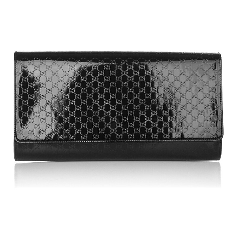 Gucci Tasche - Broadway Vernice Clutch Microguccissima Black - in schwarz aus Lackleder - Abendtasche für Damen