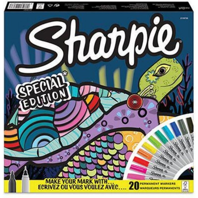 Sharpie Permanent Marker, fine + ultra fine, 20er Set, Schildkröte