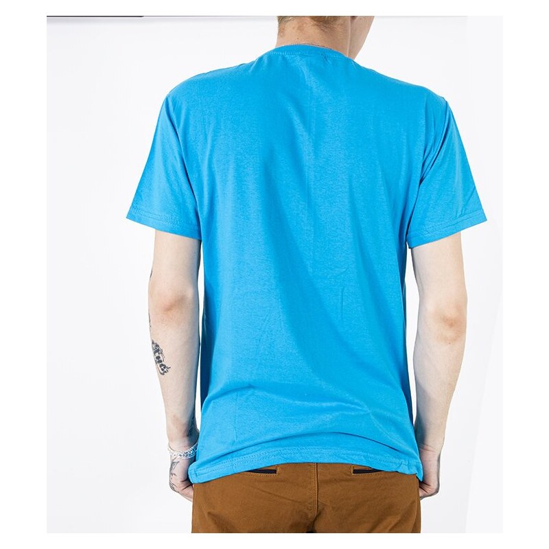 DYNAMIC Baumwoll-Herren-T-Shirt in blauer Farbe mit Aufdruck - Kleidung - blue