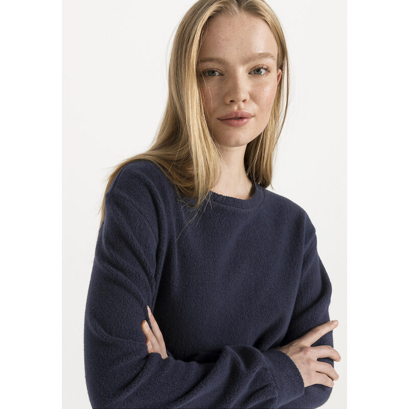 hessnatur & Co. KG Fleece Sweatshirt aus reiner Bio-Baumwolle
