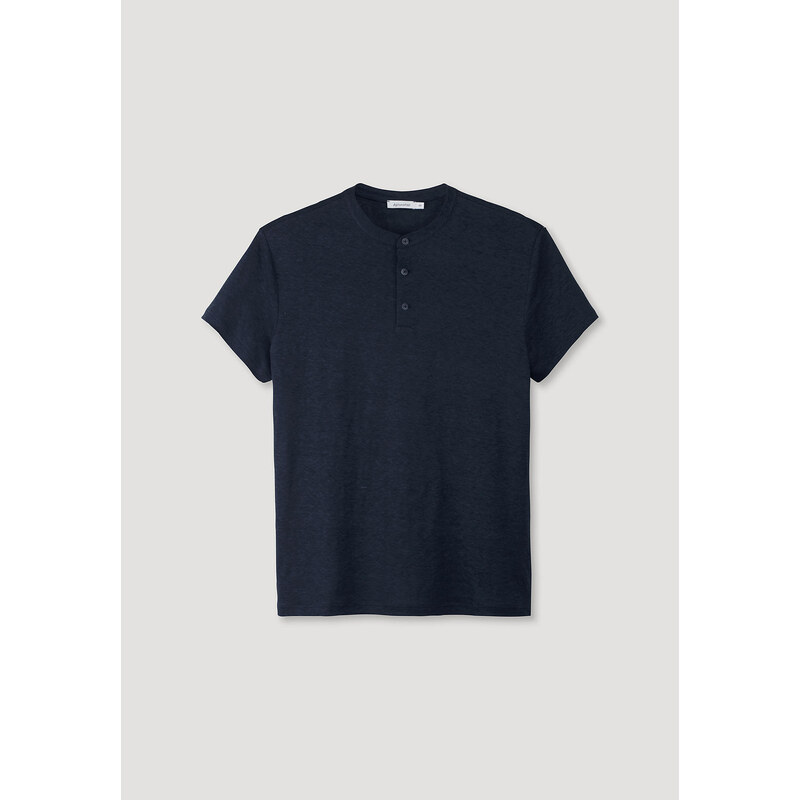 hessnatur & Co. KG Shirt mit Stehkragen aus reinem Leinen