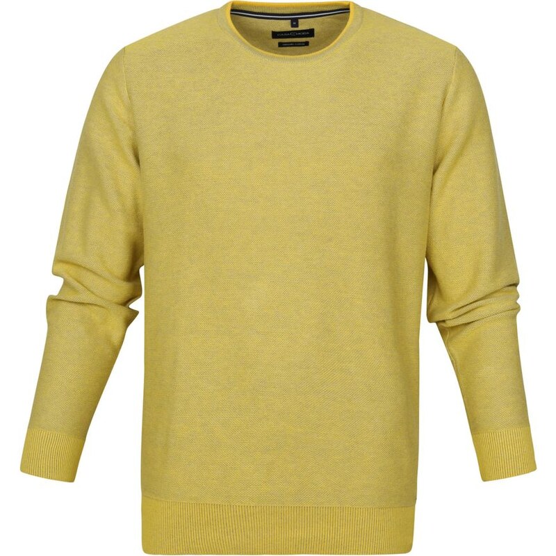 Casa Moda Pullover O-Halsausschnitt Gelb
