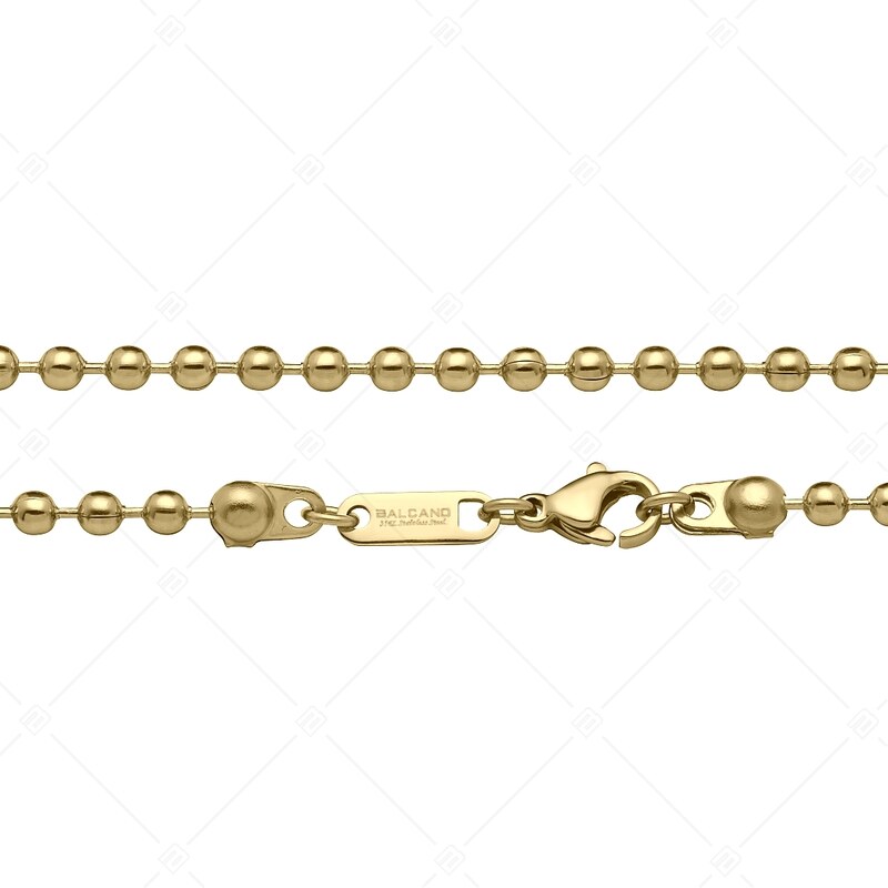 BALCANO - Ball Chain / Edelstahl Kugelkette-Fußkette mit 18K Gold Beschichtung - 3 mm