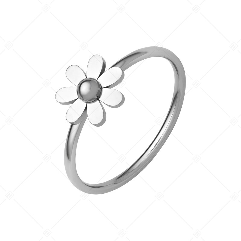 BALCANO - Daisy / Edelstahl Ring in Gänseblümchenform und Hochglanzpolierung