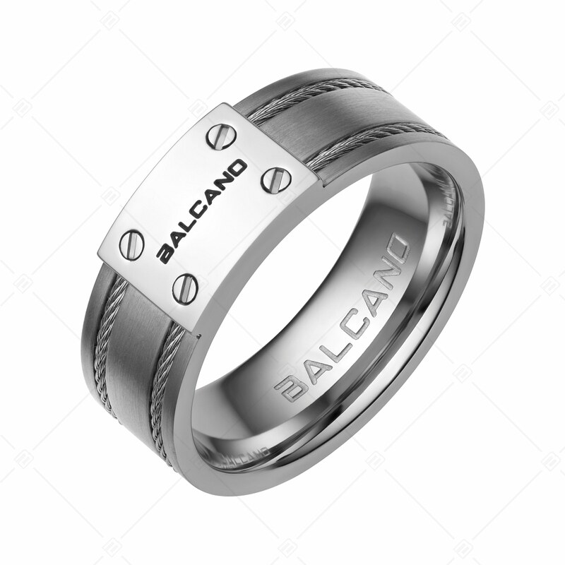 BALCANO - Filo / Edelstahl Ring mit Stahldrahteinlage