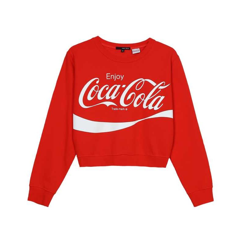 Tally Weijl Rotes, kurzes Sweatshirt mit "Coca Cola"-Print